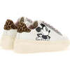 Leopard Tab Platform Mickey Sneakers, White - Sneakers - 3