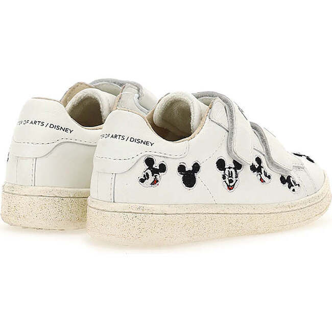 Logo Trim Mickey Velcro Sneakers, White - Sneakers - 3