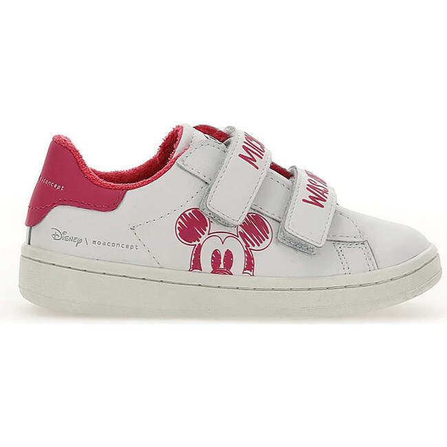Trim Mickey Velcro Sneakers, Pink