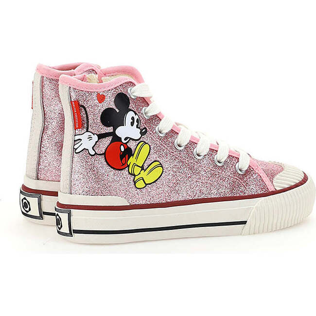 Mickey High Top Sneakers, Pink - Sneakers - 3