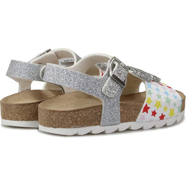 Glitter Mickey Logo Sandals, Silver - Sandals - 3