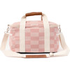 Premium Beach Cooler, Vintage Pink Checker - Outdoor Home - 2