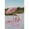 Premium Beach Umbrella, Vintage Pink Checker - Outdoor Home - 2