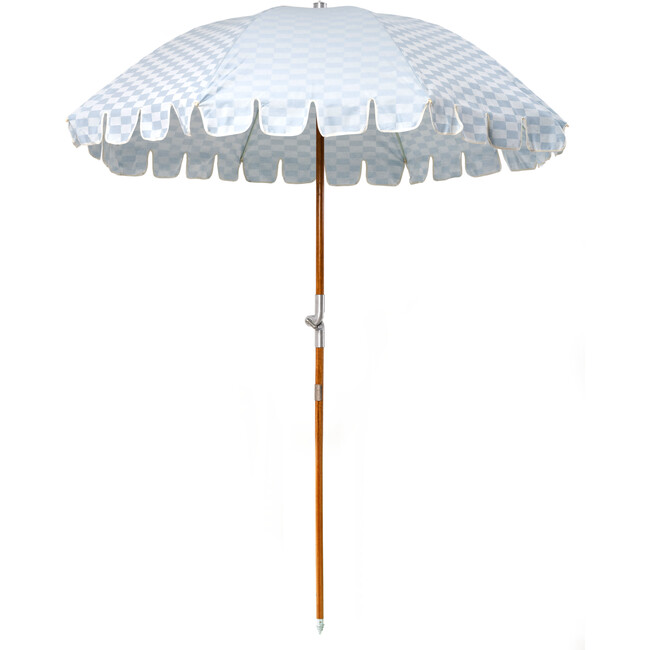 Premium Beach Umbrella, Vintage Blue Checker