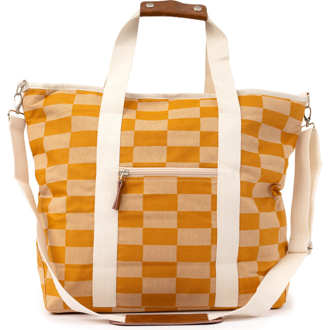 Premium Cooler Tote, Vintage Gold Checker - Outdoor Home - 2