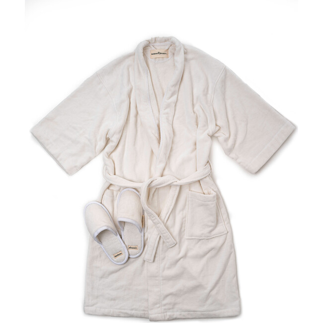 Luxury Robe & Slipper Set, Antique White