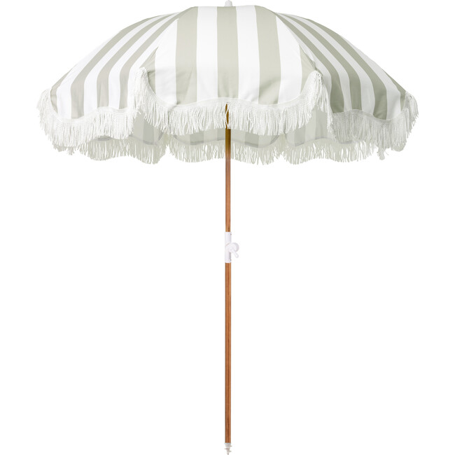 Holiday Lightweight Beach Umbrella, Sage Crew Stripe