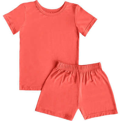 Short Toddler Pajama Set, Papaya - Pajamas - 1