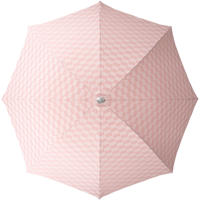 Premium Beach Umbrella, Vintage Pink Checker - Outdoor Home - 6