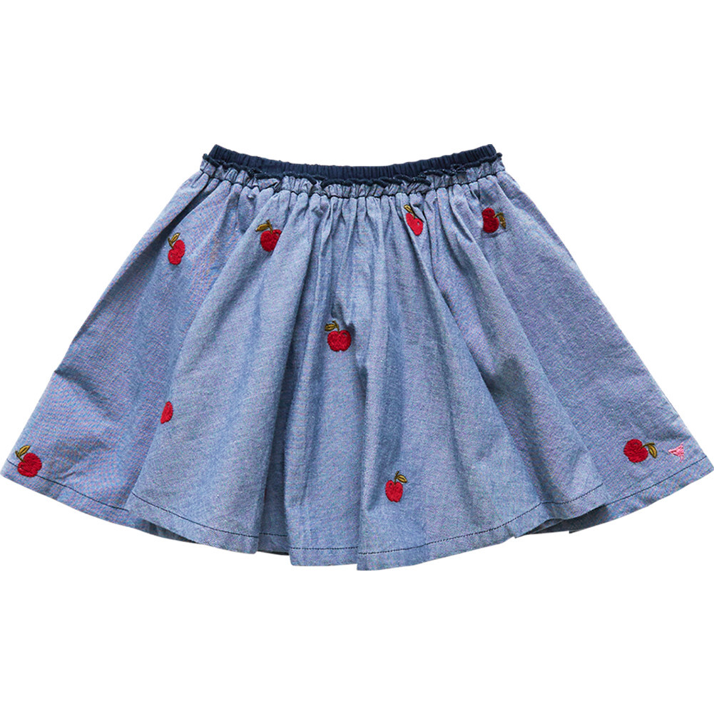 Gianna Skirt, Apple Embroidery - Pink Chicken Skirts | Maisonette