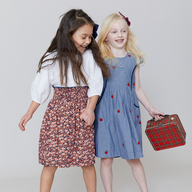 Skye Skirt, Navy Ditsy Floral - Skirts - 3