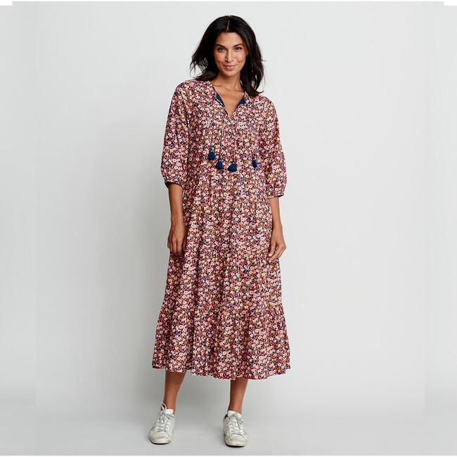 Women's Indira Dress, Navy Ditsy Floral - Dresses - 3
