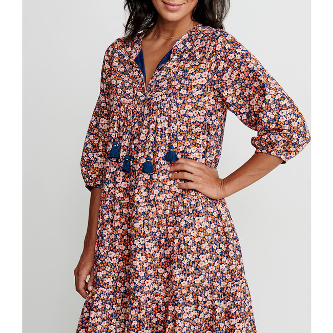 Women's Indira Dress, Navy Ditsy Floral - Dresses - 4