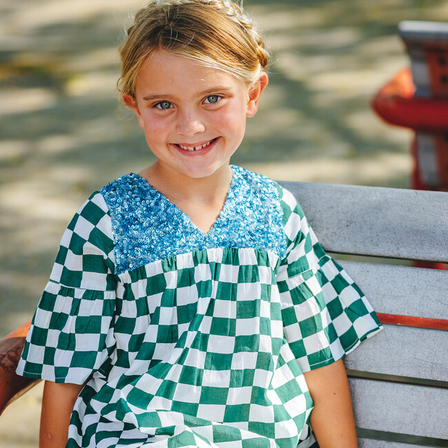 Coco Dress, Evergreen Check - Dresses - 4