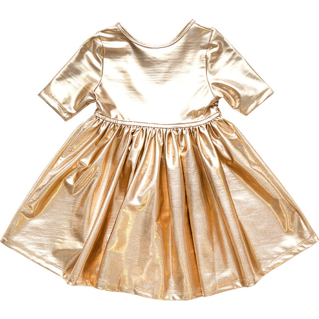 Steph Dress, Gold Lamé - Dresses - 5