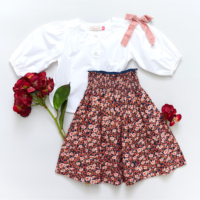 Skye Skirt, Navy Ditsy Floral - Skirts - 7