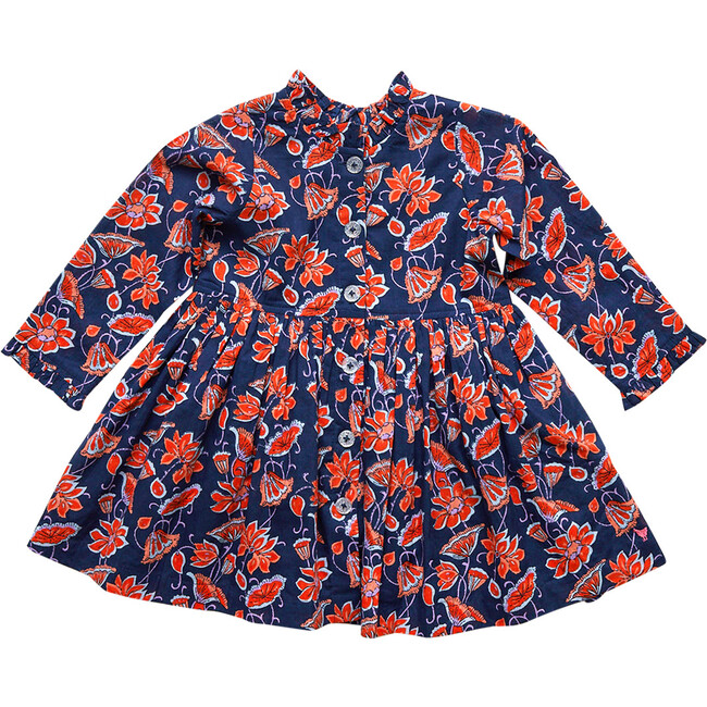 Autumn Dress, Blue Stem Floral - Dresses - 1