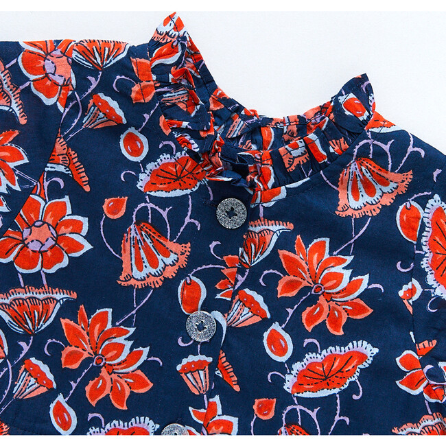 Autumn Dress, Blue Stem Floral - Dresses - 5