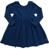 Organic Princess Diana Rib Dress, Navy - Dresses - 1 - thumbnail