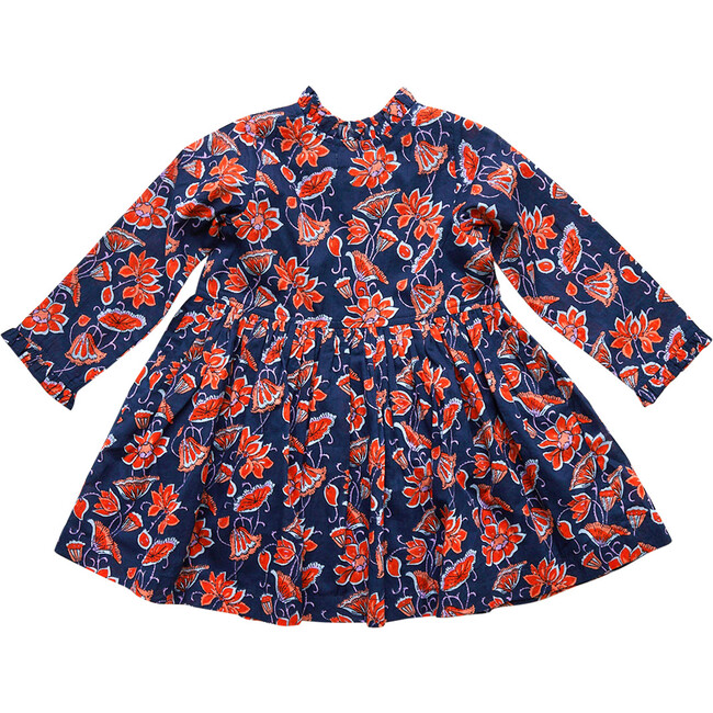 Autumn Dress, Blue Stem Floral - Dresses - 7