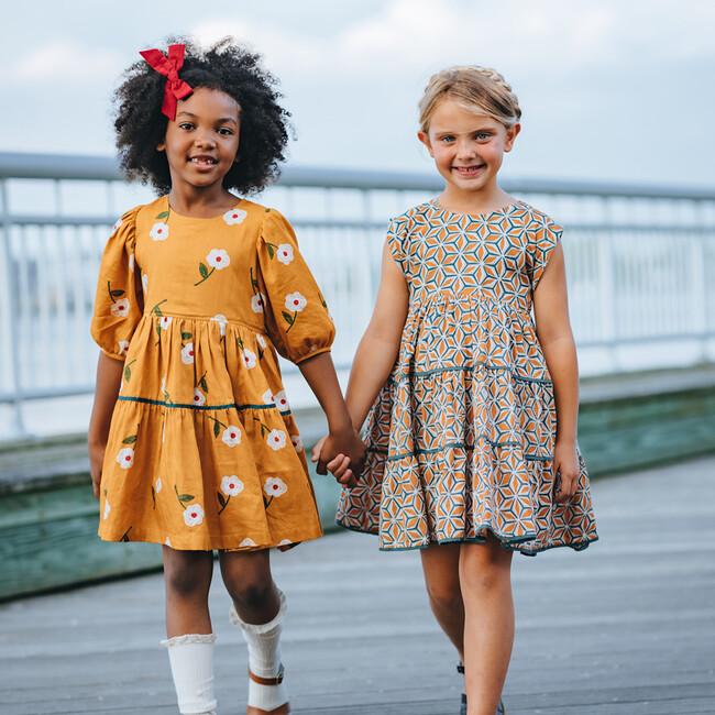 Maribelle Dress, Gold Flower - Dresses - 3