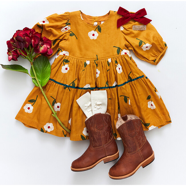 Maribelle Dress, Gold Flower - Dresses - 6