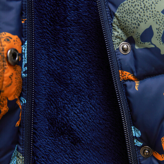 Kids Pete Puffer, Navy T-Rex - Jackets - 6