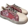 Glitter Pink Star Sneakers, Pink - Sneakers - 1 - thumbnail