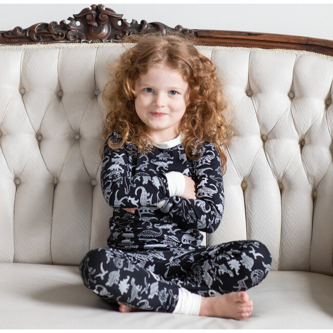 Midnight Dino Bamboo 2-Piece Pajamas - Pajamas - 2