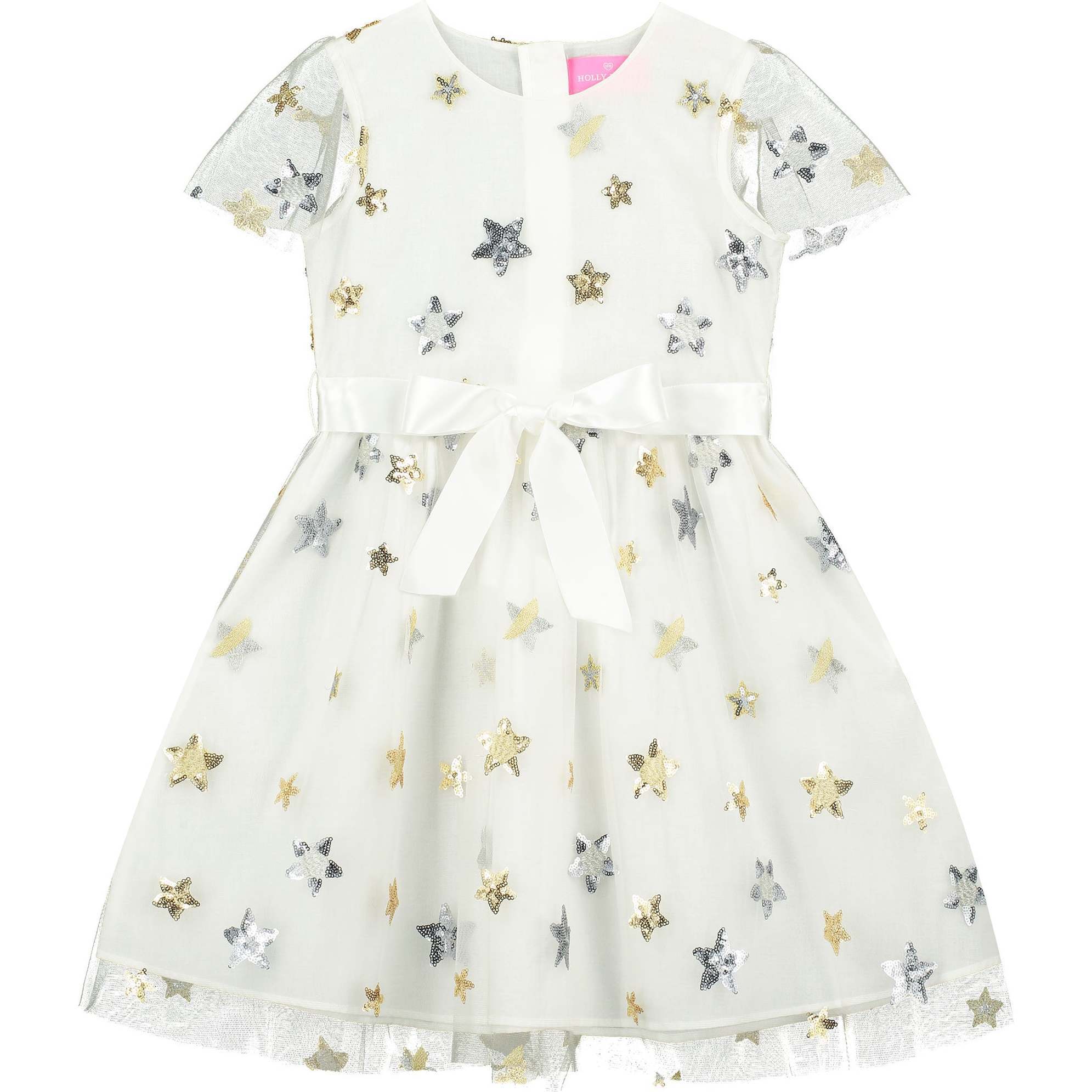 slim fit dress slacks PARTY GLITTER STAR OVERLAY DRESS – Minihaha main image 0