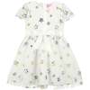 Aster Sequin Star Tulle Girls Party Dress, White - Dresses - 1 - thumbnail