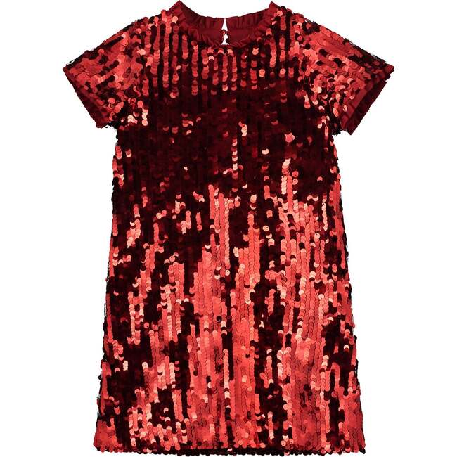 Coco Sequin Girls Party Dress, Red