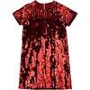 Coco Sequin Girls Party Dress, Red - Dresses - 1 - thumbnail