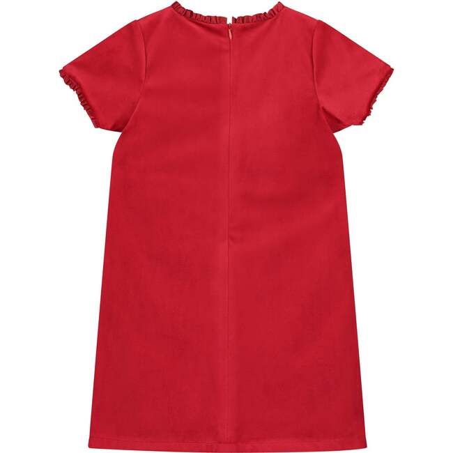 Coco Bow Velvet Girls Party Dress, Red