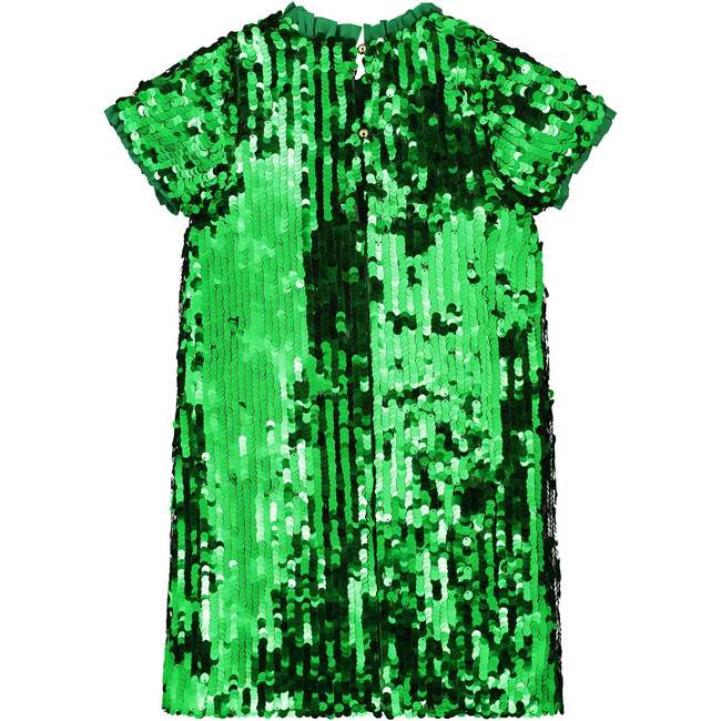 Coco Sequin Girls Party Dress, Emerald Green - Dresses - 3
