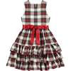 Arabella Frill Plaid Tartan Baby Party Dress, White - Dresses - 3