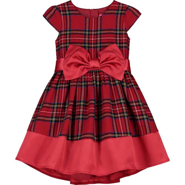 Florence Plaid Tartan Girls Party Dress, Red