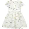 Aster Sequin Star Tulle Girls Party Dress, White - Dresses - 3