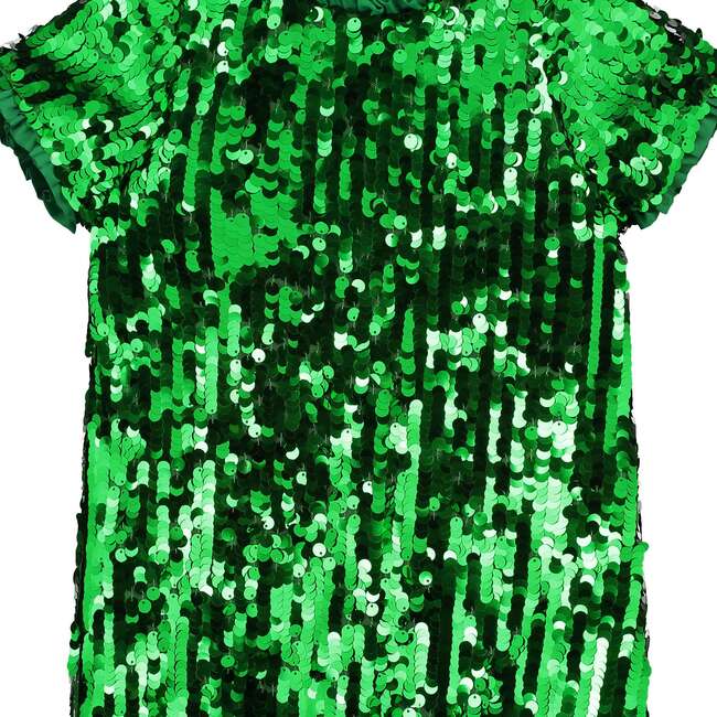 Coco Sequin Girls Party Dress, Emerald Green - Dresses - 4