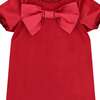Coco Bow Velvet Girls Party Dress, Red - Dresses - 4