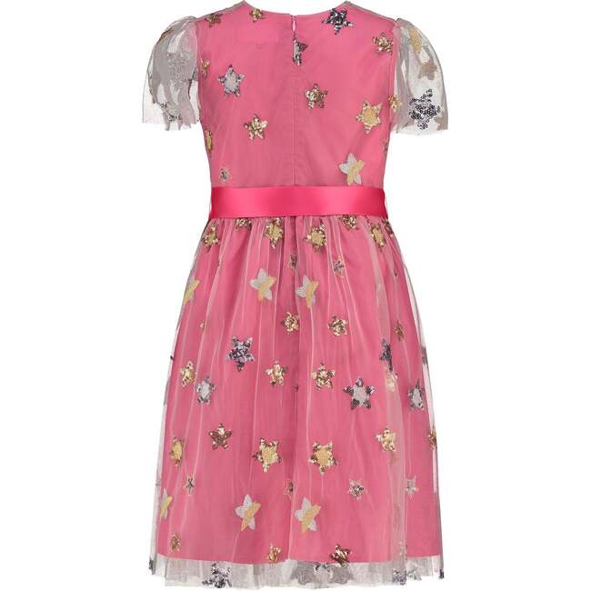 Aster Sequin Star Tulle Girls Party Dress, Pink - Holly Hastie Dresses ...