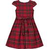 Bonnie Smocked Plaid Tartan Girls Party Dress, Red - Dresses - 3