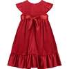 Poppy Smocked Velvet Baby Party Dress, Red - Dresses - 2 - thumbnail