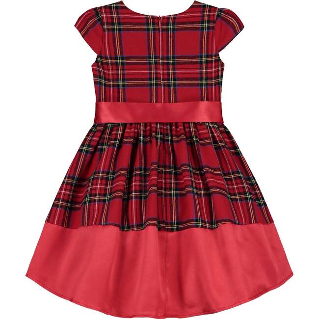 Florence Plaid Tartan Girls Party Dress, Red - Dresses - 3