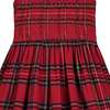 Bonnie Smocked Plaid Tartan Girls Party Dress, Red - Dresses - 4 - thumbnail
