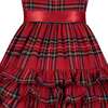 Arabella Frill Plaid Tartan Girls Party Dress, Red - Dresses - 4