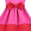 Florence Bow Satin Baby Party Dress, Pink & Red - Dresses - 2