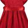 Poppy Smocked Velvet Baby Party Dress, Red - Dresses - 3