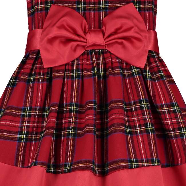 Florence Plaid Tartan Baby Party Dress, Red - Dresses - 3