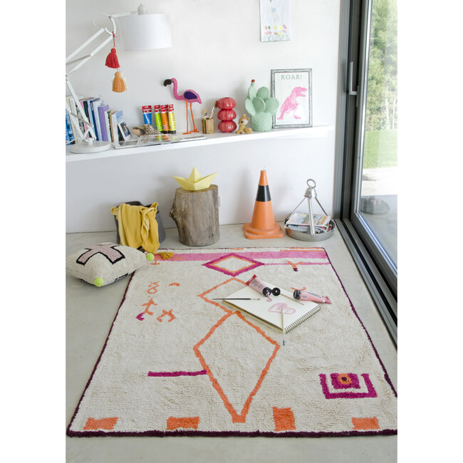 Saffi Washable Rug, Pink/Orange - Rugs - 7